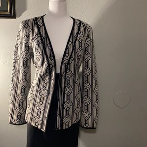 Black and white blazer